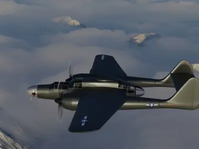 Northrop P-61 Black Widow Low-poly 3D model