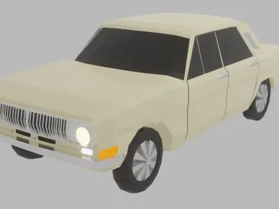 Soviet luxury sedan low-poly 3D model Free low-poly 3D model