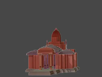 Indian temple Mandir - Game Ready Low-poly 3D model