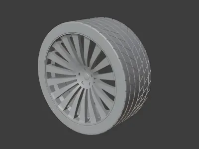 Car wheel 3D model