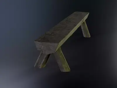 Log Bench Low-poly 3D model