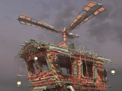 Junk Aircraft Plane Low-poly 3D model