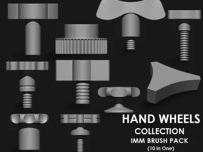 Hand Wheels Collection Imm Brush Pack 10 in one 3D model