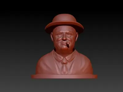 Winston Churchill Bust Ready for 3D printing 3D print model