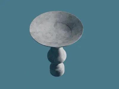 Birdbath pedestal Free low-poly 3D model