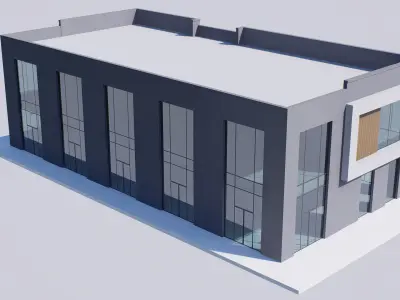 Building market Low-poly 3D model