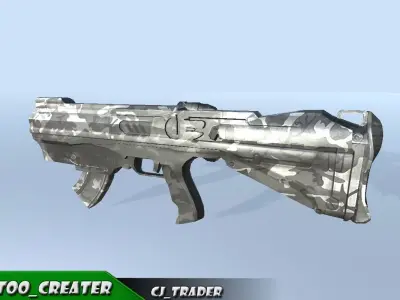 Modern Sci-Fi Weapons gun Low-poly 3D model Low-poly 3D model