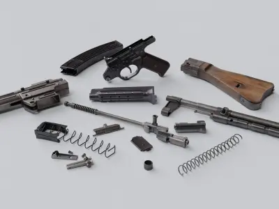 STG 44 Sturmgewehr stg44 Low-poly 3D model