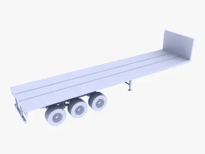 Truck Trailer  Low-poly 3D model