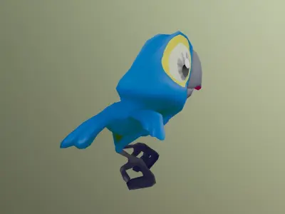 Hyacint macaw animated Low-poly 3D model