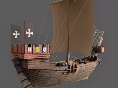 Cog Ship Riga Low-poly 3D model