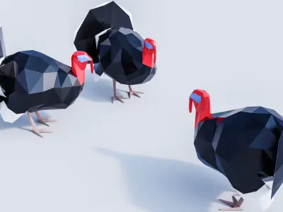 Lowpoly Turkey 001 3D model