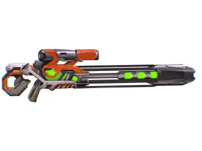 Sniper rifle of the future weapon barrel blaster laser arms Low-poly 3D model