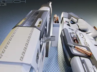 ZerTech SKADI the future rifle gun Low-poly 3D model