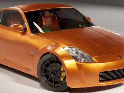 Nissan 350z Japanese Sports Coupe With Interior Model Free 3D model