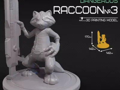 Dangerous raccoon 3 3D print model