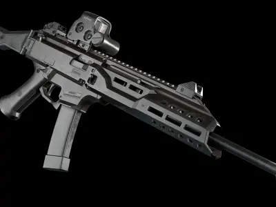CZ Scorpion EVO 3 Low-poly 3D model