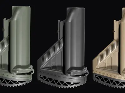 AR-15 AR-10 stock HK E1 SLIM Low-poly 3D model