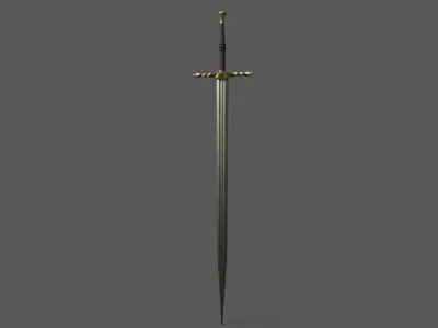 Witcher-Style Sword Low-poly 3D model