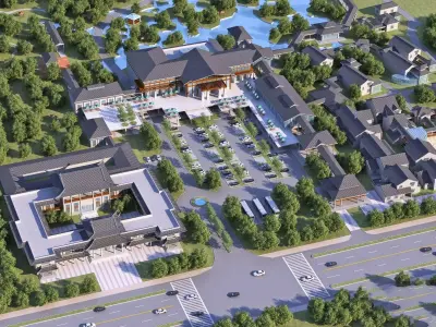 Contemporary  Resort Complex 3D model