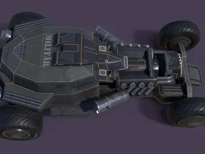 Steampunk-Auto Militar 365 Mercedes-Benz Low-poly 3D model