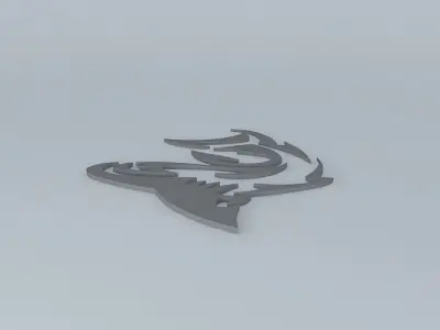 Tribal Shark 3D Symbol Free 3D model