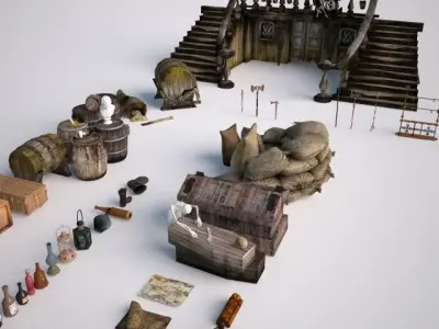 Ship Pirate Pack 3D model