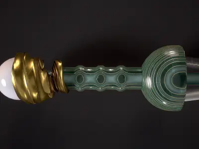 Sword and Bow Pearl Theme Low-poly 3D model