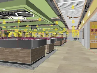 Food Market or Grocery Store or Supermarket 3D model