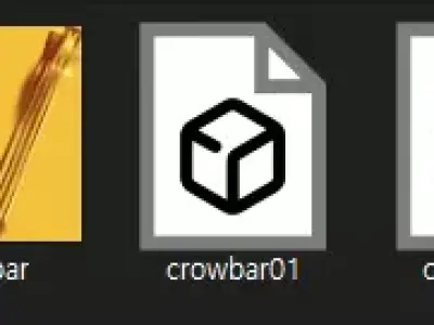 hand painted crowbar Free low-poly 3D model