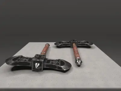 Cult Double-sided Battleaxe Low-poly 3D model