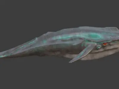alien whale Low-poly 3D model