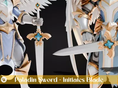 Stylized Sword - Paladin Sword Initiates Blade - Game Ready Free 3D model