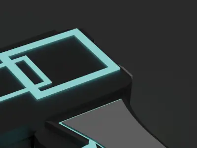 Sci-fi Hand Gun Low-poly Low-poly 3D model