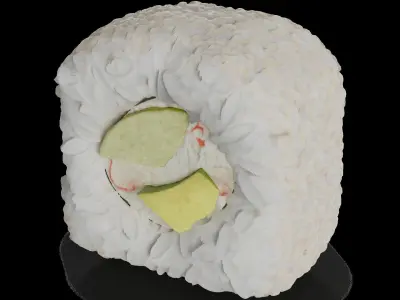 Sushi Crab sticks avocado cucumber mayonnaise sesame seeds 3D model