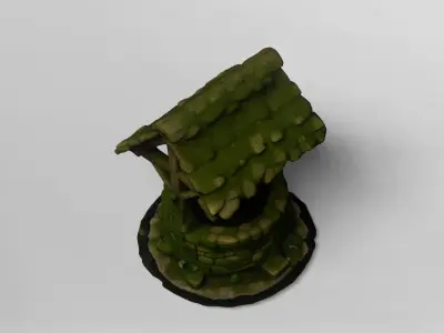 Mossy Medieval Wishing Well 3D Model 3D model