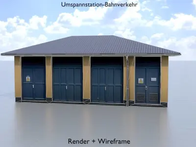 Substation for train traffic Low-poly 3D model