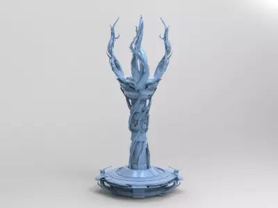 Cthulhu Watchtower spikes Low-poly 3D model