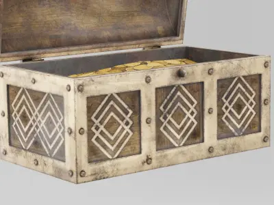 Treasure Chest Low-poly 3D model