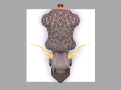 Mother crawling monster Low-poly 3D model