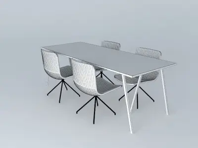 Chairs and table Free 3D model purchase