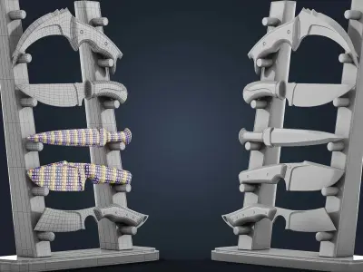 40 Knife Base Mesh Vol 02 Game Ready Low-poly 3D model