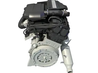 Turbo Straight Six-cylinder Petrol Engine 3D model