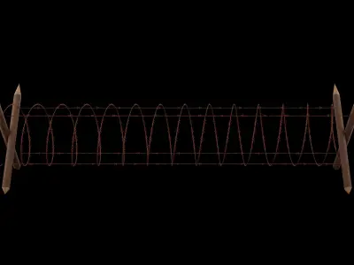 Military Barbed Wire Low-poly 3D model