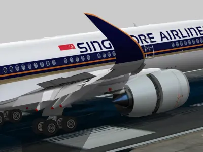 Airbus A350-900 XWB Singapore Airlines Low-poly 3D model