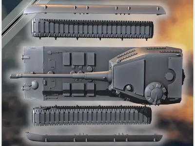 E-100 ausf B Raubtier Entwicklung tank destroyer - Germany Eas 3D print model