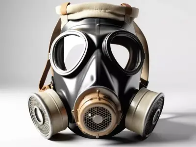 Vintage Gas Mask with Bag 3D model