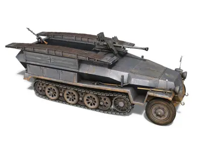 SD KFZ 251 7 Ausf C Pioneer Assault bridge 3D model