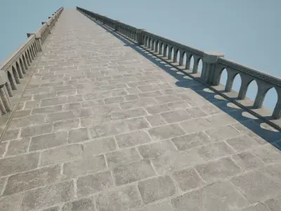 Ancient Dwarven Bridge - Modular - Game Props Low-poly 3D model