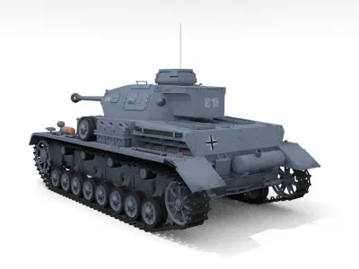 Panzer IV Ausf F2 Medium Tank 3D model